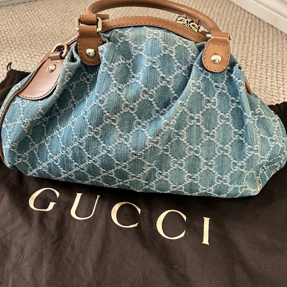 Gucci Denim Medium Sukey Tote Shoulder Bag - Picture 5 of 17